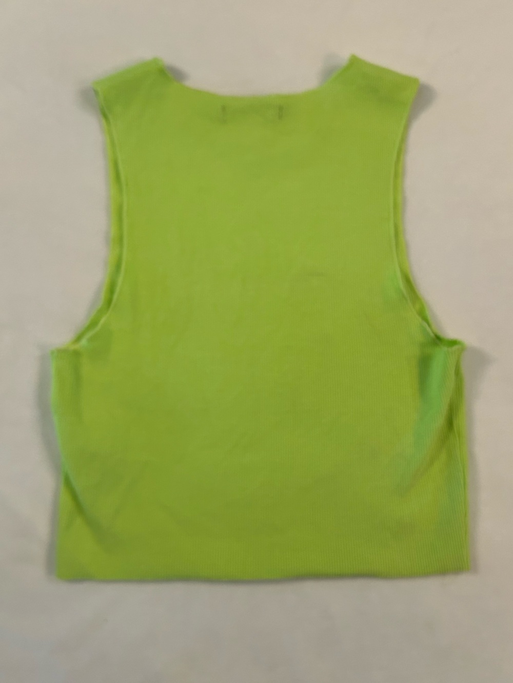 Zara Neon Lime Ribbed Cropped Tank Top - Picture 5 of 6